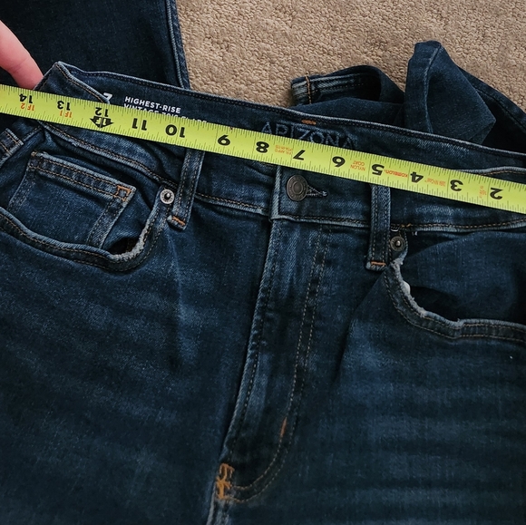 Arizona Highest Rise Vintage 70's Flare Women's Flared Blue Jeans 7 Euc - Picture 8 of 8